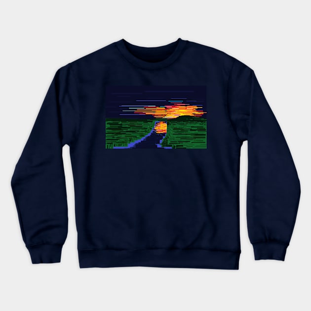 Blocky Sunset Crewneck Sweatshirt by XCDesign